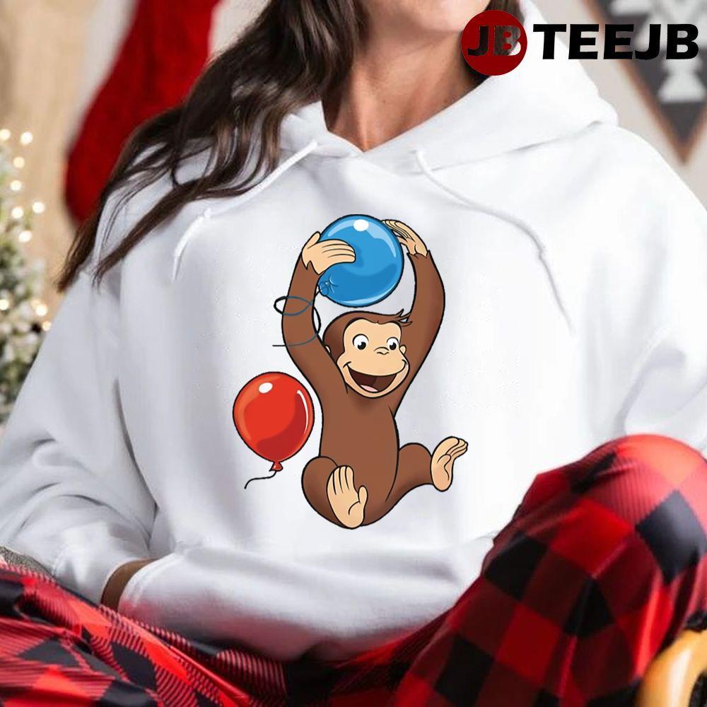 Happy Curious George A Very Monkey Christmas TeeJB Unisex Hoodie