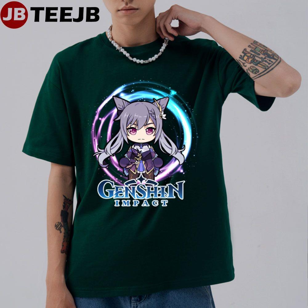 Keqing Chibi Genshin Impact Anime Manga TeeJB Unisex T-Shirt