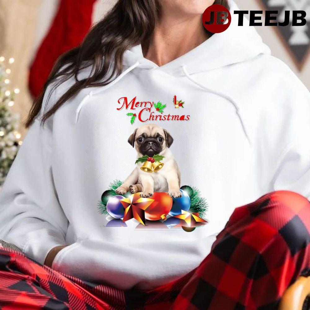 Merry Christmas Pug TeeJB Unisex Hoodie