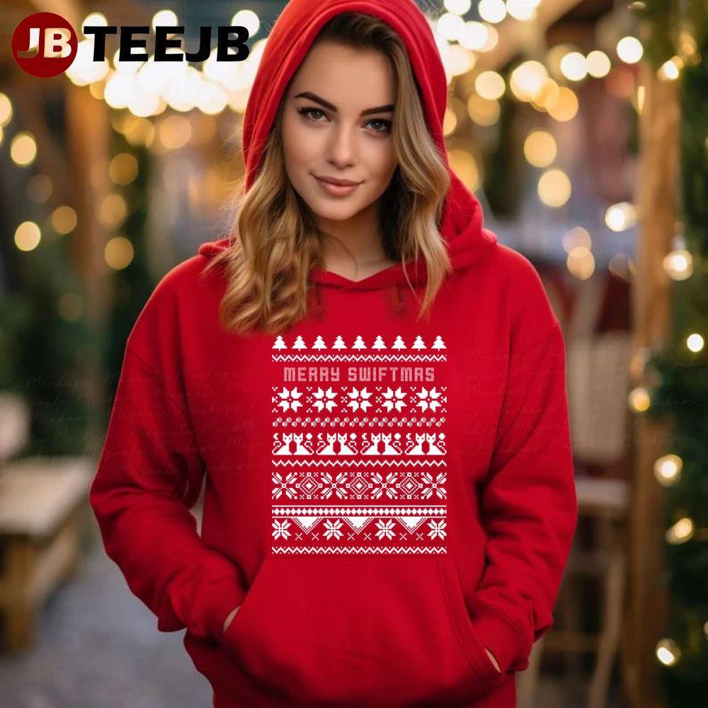 Merry Swiftmas Ugly Pattern Christmas TeeJB Unisex Hoodie