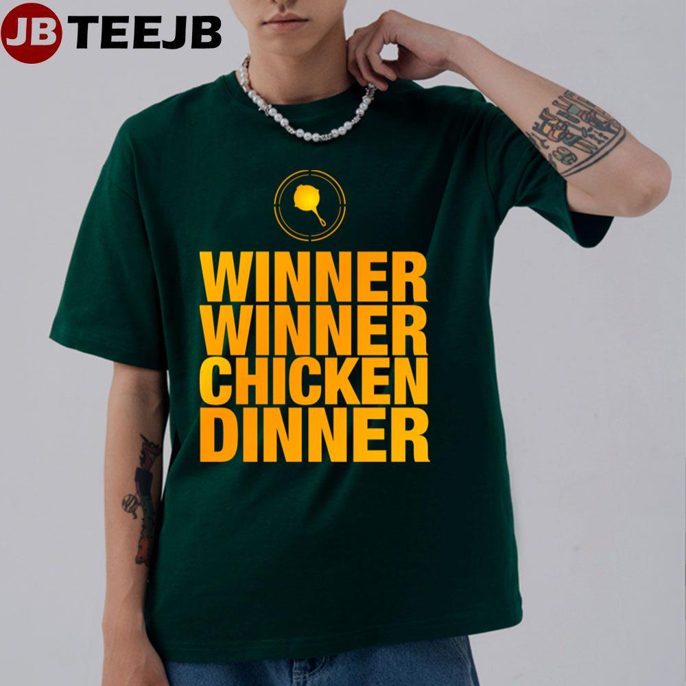 Orange Text Winner Winner Chicken Dinner Playerunknown’s Battlegrounds TeeJB Unisex T-Shirt