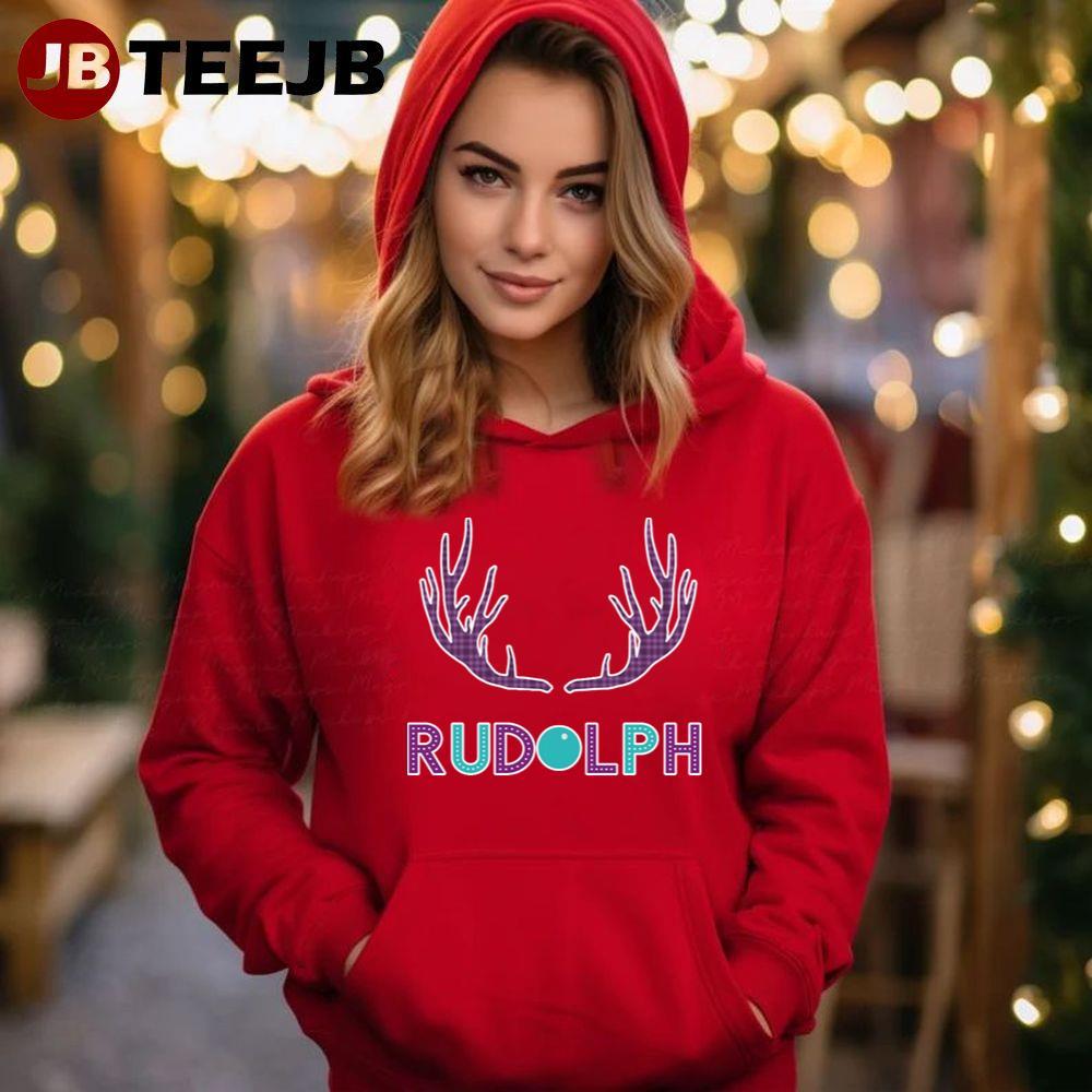 Purple Style Rudolph The Red Nosed Reindeer Christmas TeeJB Unisex Hoodie