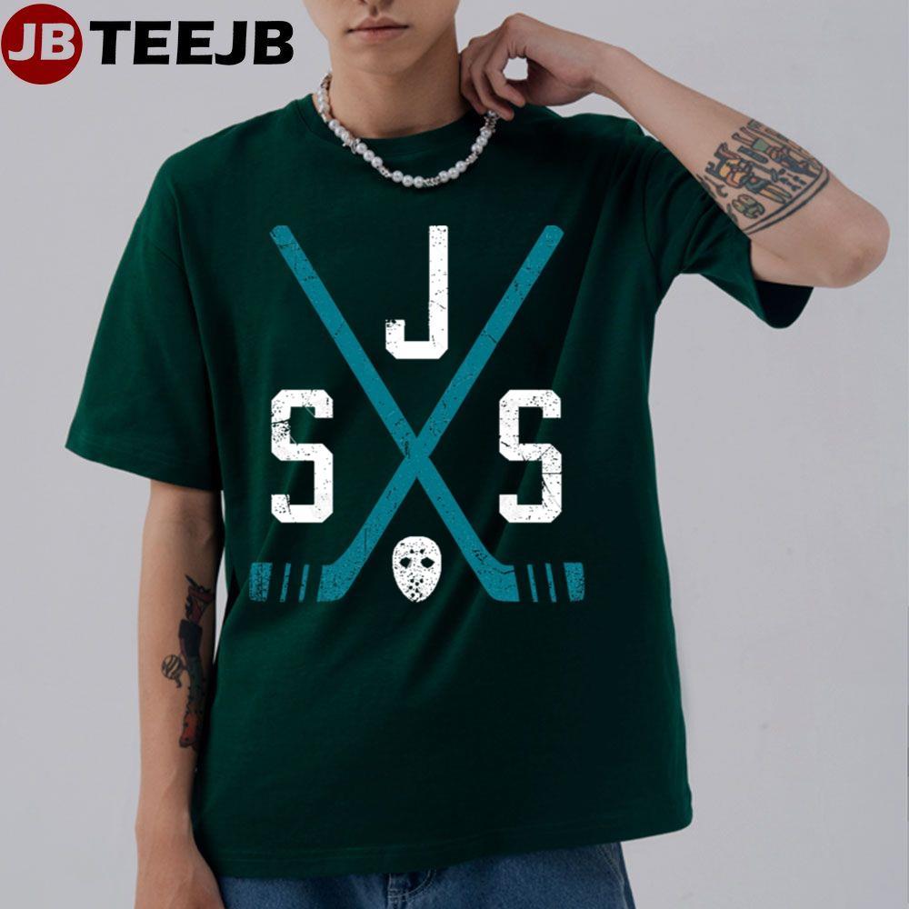 Retro Sticks Black San Jose Sharks Hockey TeeJB Unisex T-Shirt