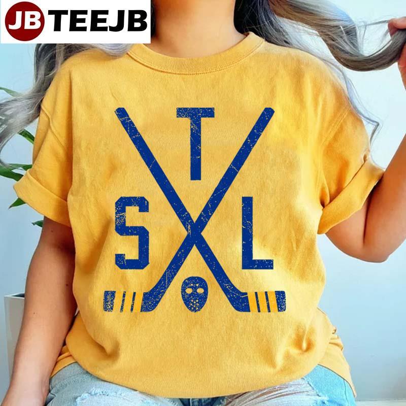 Retro Sticks White St Louis Blues Hockey TeeJB Unisex T-Shirt