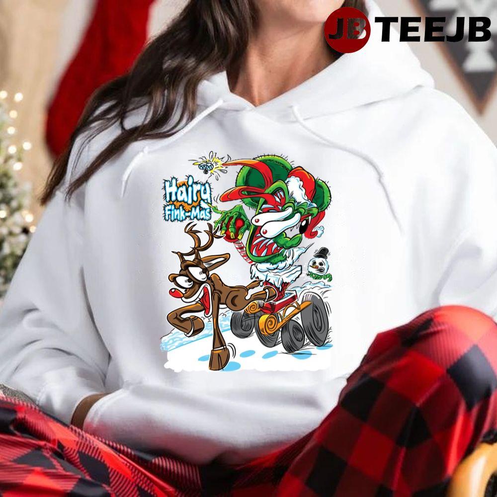 Santa Fink-Mas Rudolph The Red Nosed Reindeer Christmas TeeJB Unisex Hoodie