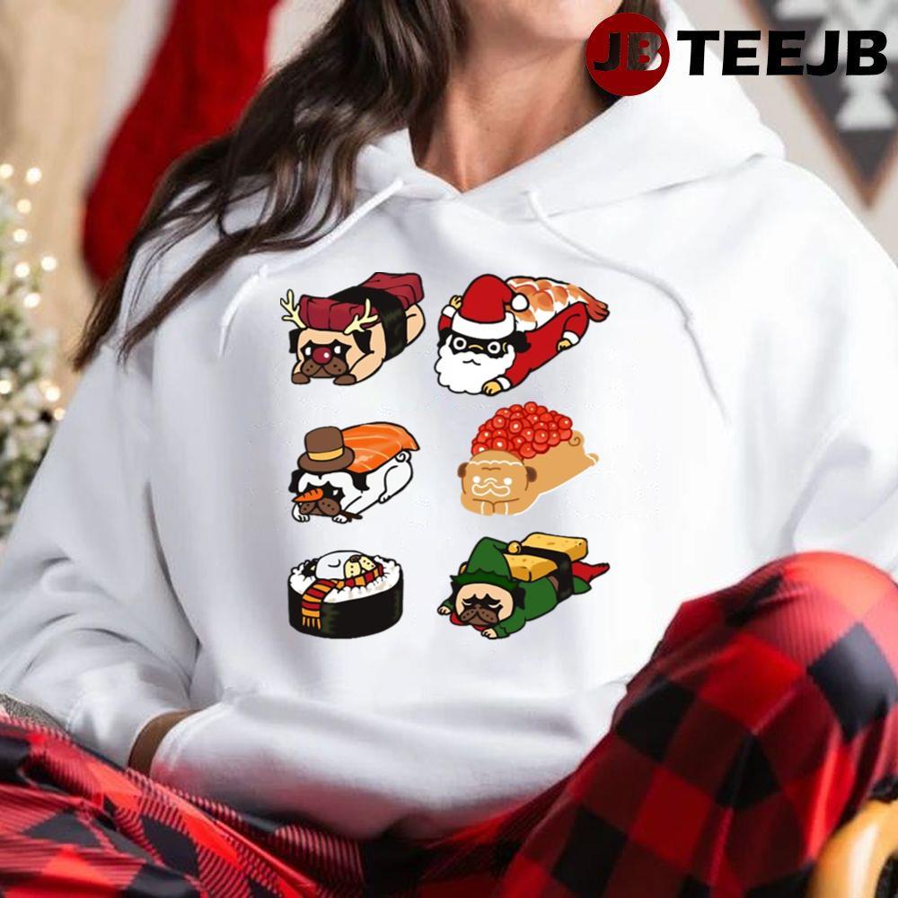 Sushi Pug Christmas TeeJB Unisex Hoodie