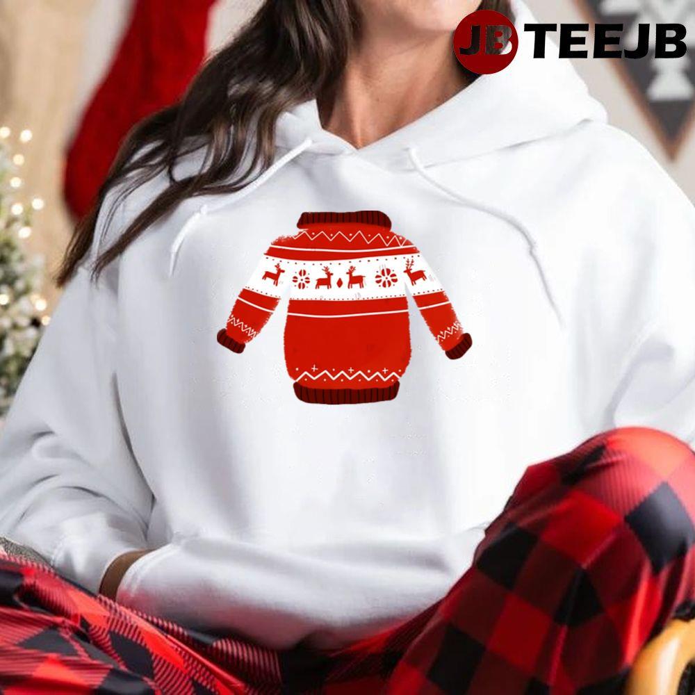 Ugly Christmas Reindeer Red Sweater TeeJB Unisex Hoodie