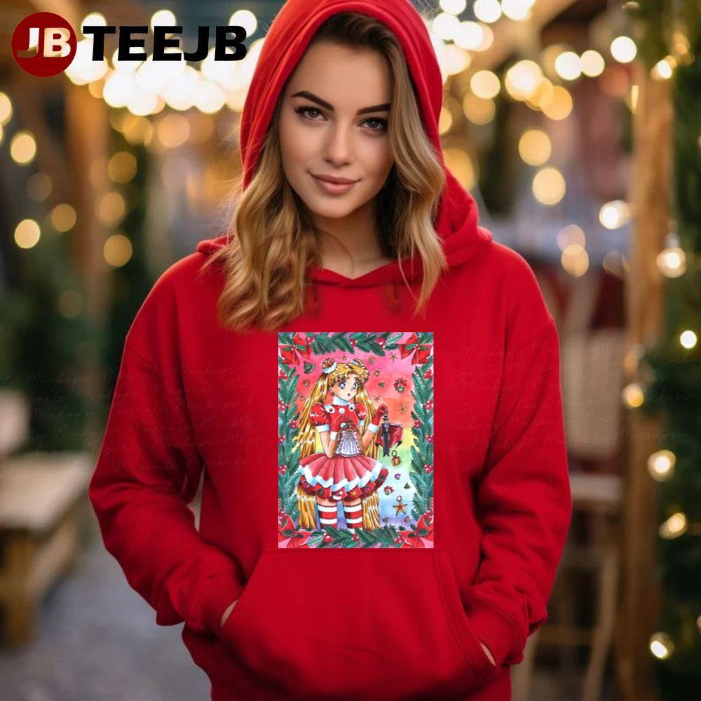 Usagi Merry Christmas Sailor Moon TeeJB Unisex Hoodie