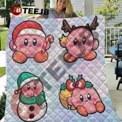 Cute Kirby Christmas 01 Quilt