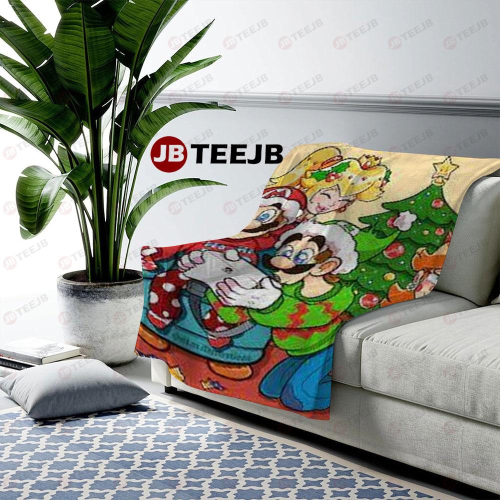 Cute Super Mario Christmas 1 US Cozy Blanket