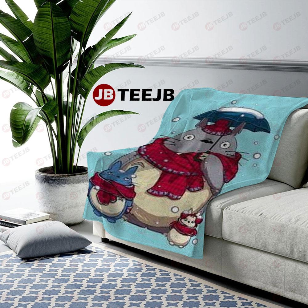 Funny Totoro Ghibli Studio Christmas 8 US Cozy Blanket