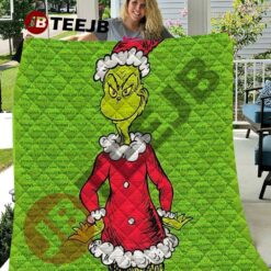 Green Background Grinch Quilt