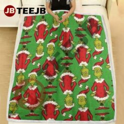 Grinch With Santa Clother Blanket