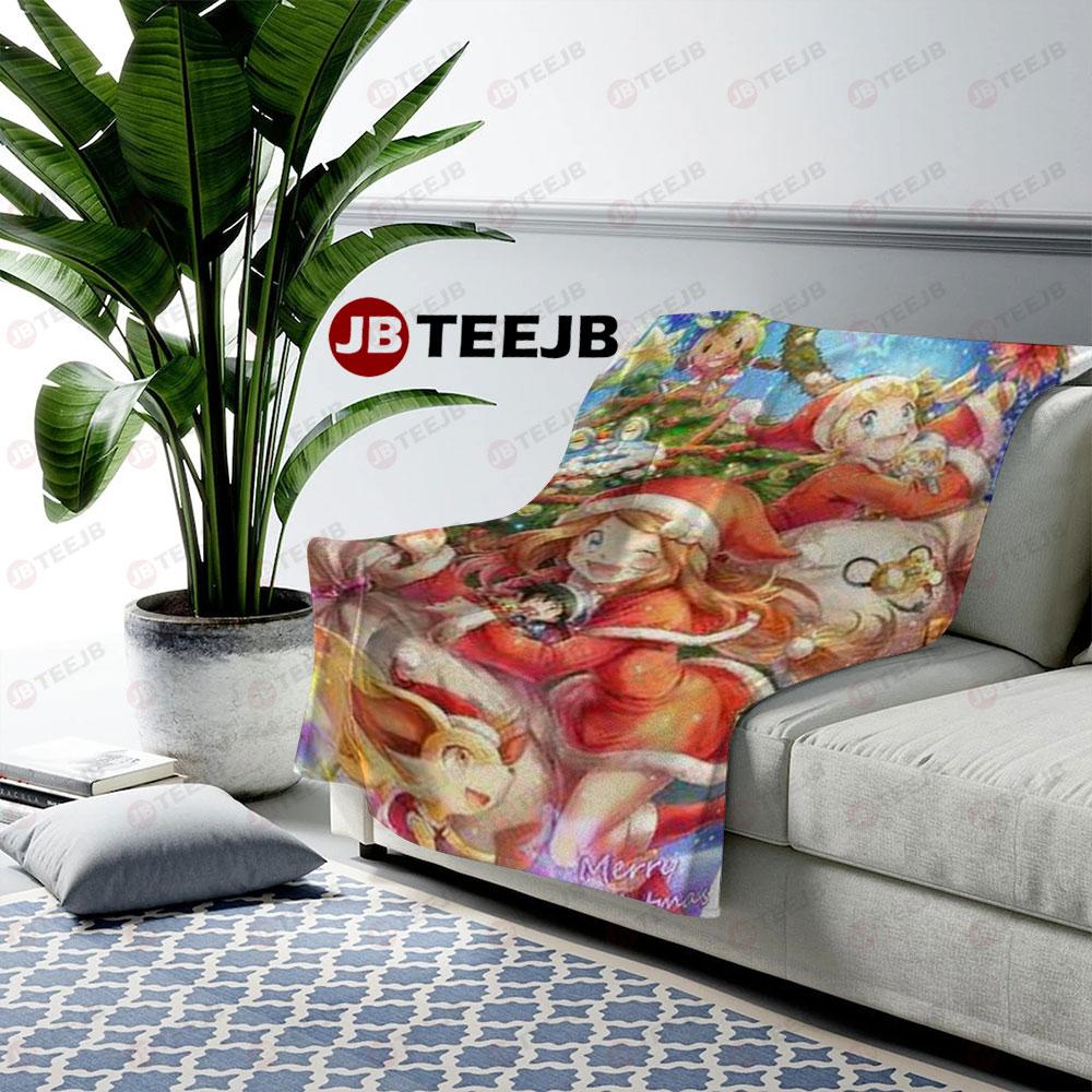 Pokémon Sexy Big Boob Hentai Christmas 45 US Cozy Blanket