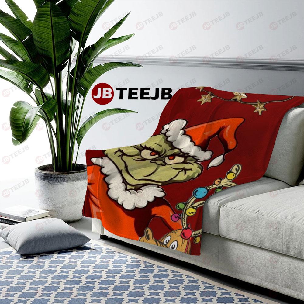 Red Art Max And Grinch US Cozy Blanket