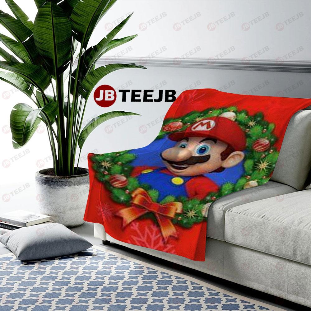 Super Mario Christmas 02 US Cozy Blanket