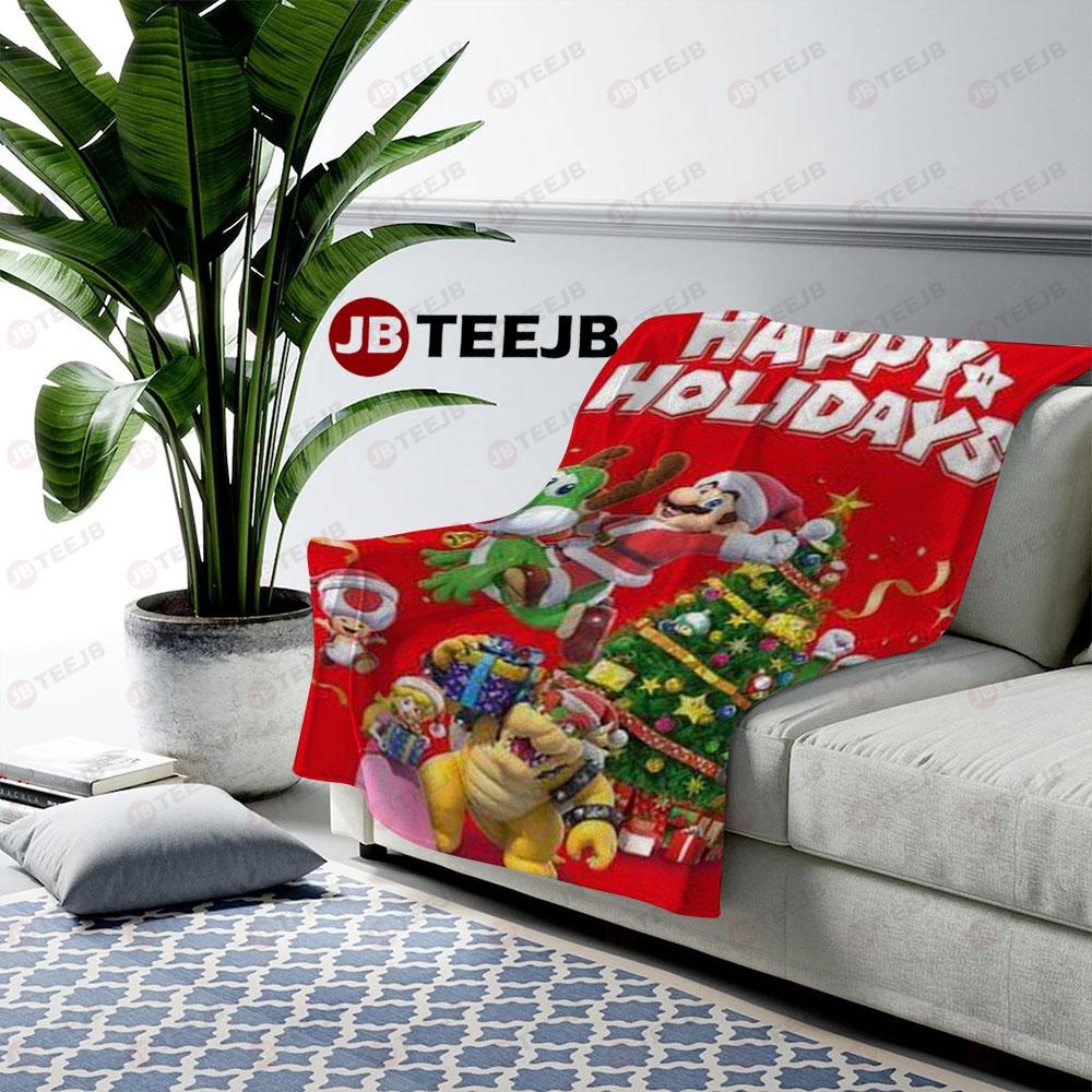 Super Mario Christmas 07 US Cozy Blanket