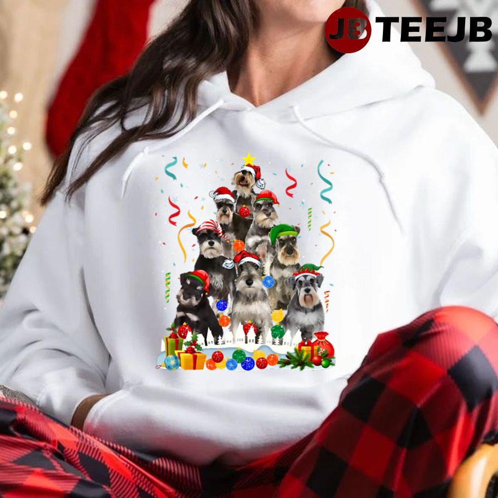 Funny Miniature Schnauzer Dog Christmas Tree TeeJB Unisex Hoodie