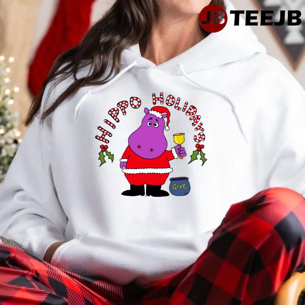 Hippo Holidays Christmas TeeJB Unisex Hoodie