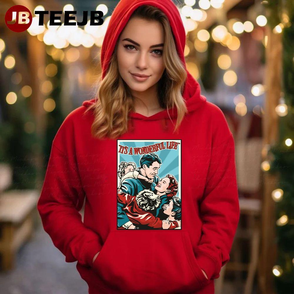 Retro Color It’s A Wonderful Life Christmas TeeJB Unisex Hoodie