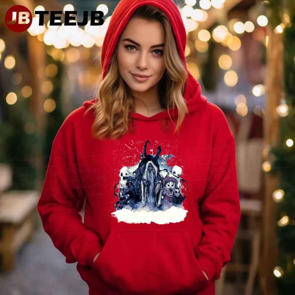 Retro Ink Krampus Christmas TeeJB Unisex Hoodie