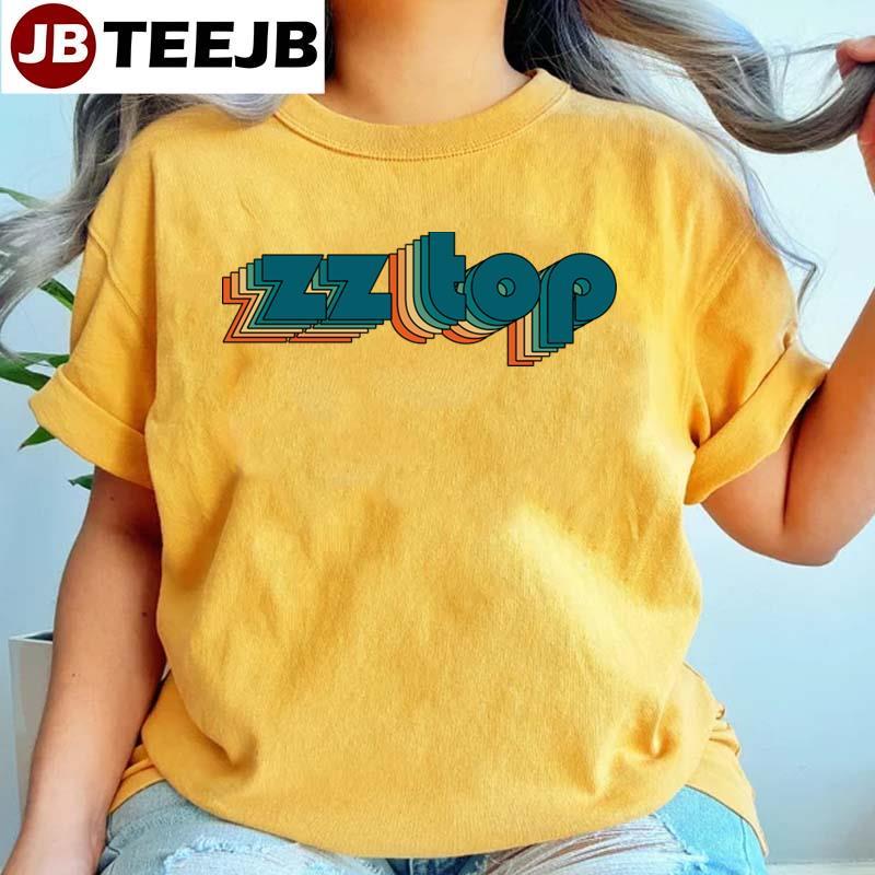 Retro Rainbow Typography Zz Top Band TeeJB Unisex T-Shirt