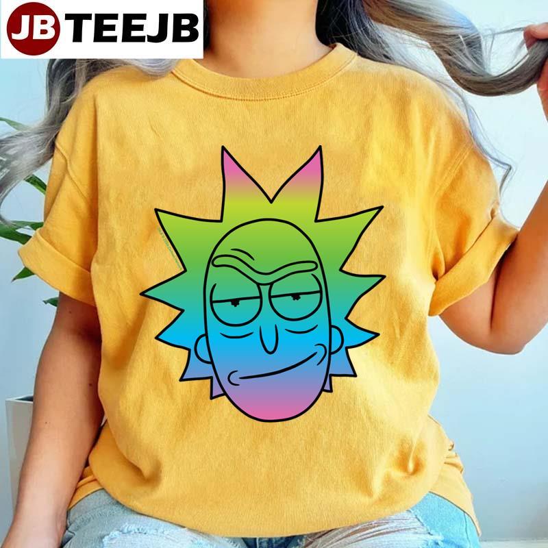 Rick And Morty  Rainbow Rick Head Pattern TeeJB Unisex T-Shirt