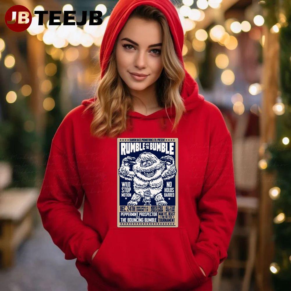 Rumble With The Bumble Rudolph The Red Nosed Reindeer Christmas TeeJB Unisex Hoodie