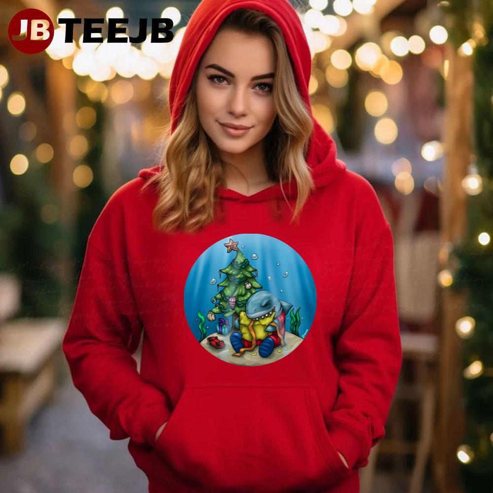 Under The Sea Christmas With Shark TeeJB Unisex Hoodie