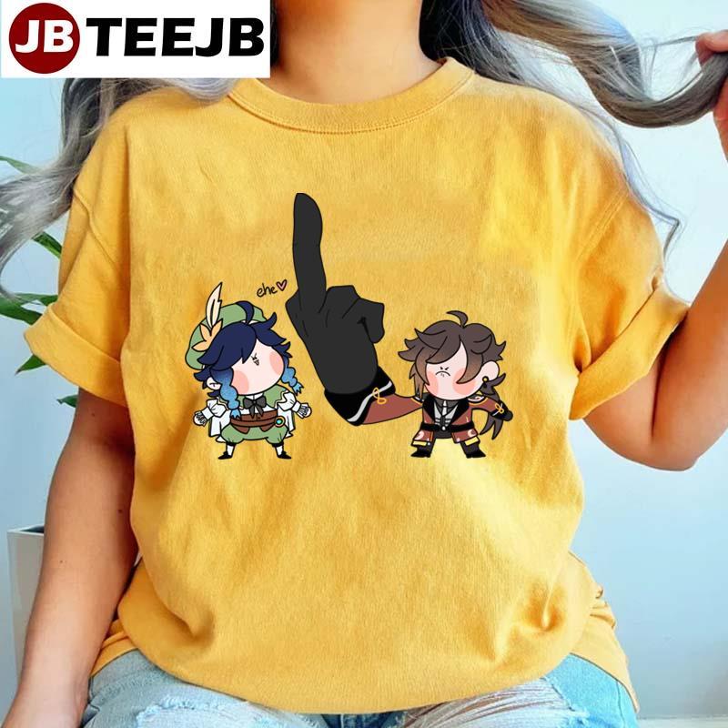 Venti And Zhongli Genshin Impact Anime Manga TeeJB Unisex T-Shirt