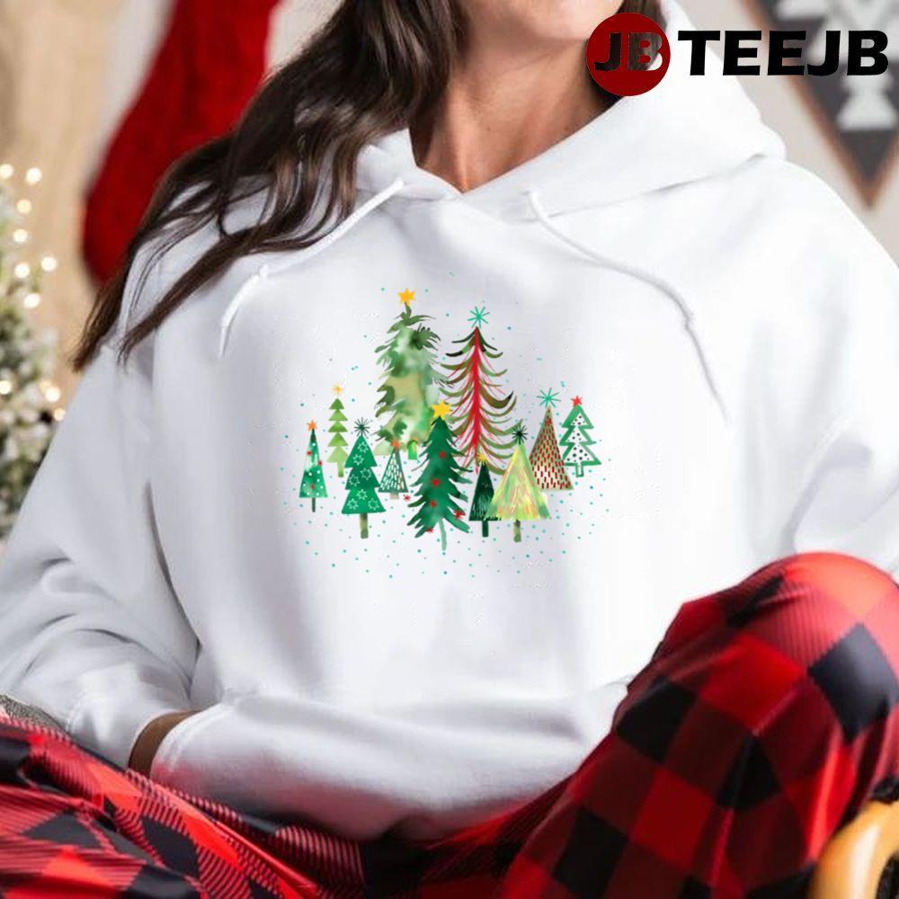 Water Color Christmas Trees TeeJB Unisex Hoodie